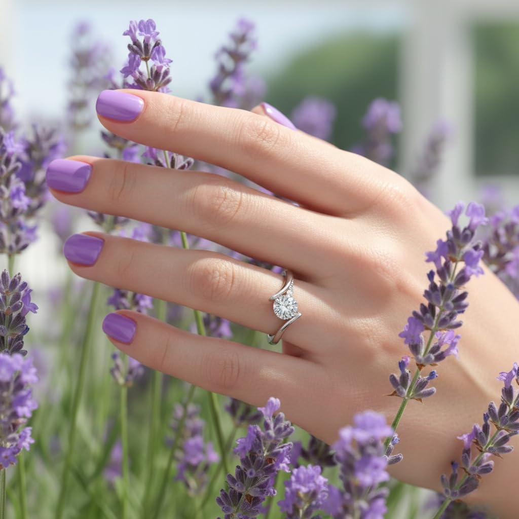 Silver Curved Accent Solitaire Ring