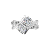 Silver Cushion Halo Solitaire Ring