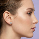 Silver Clover Petal Stud Earrings