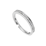 Silver Diamond-Style Band Ring