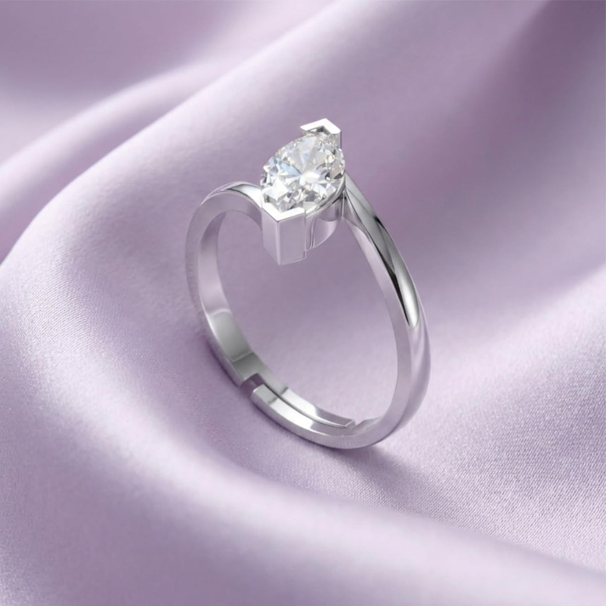 Silver Marquise Wrap Ring