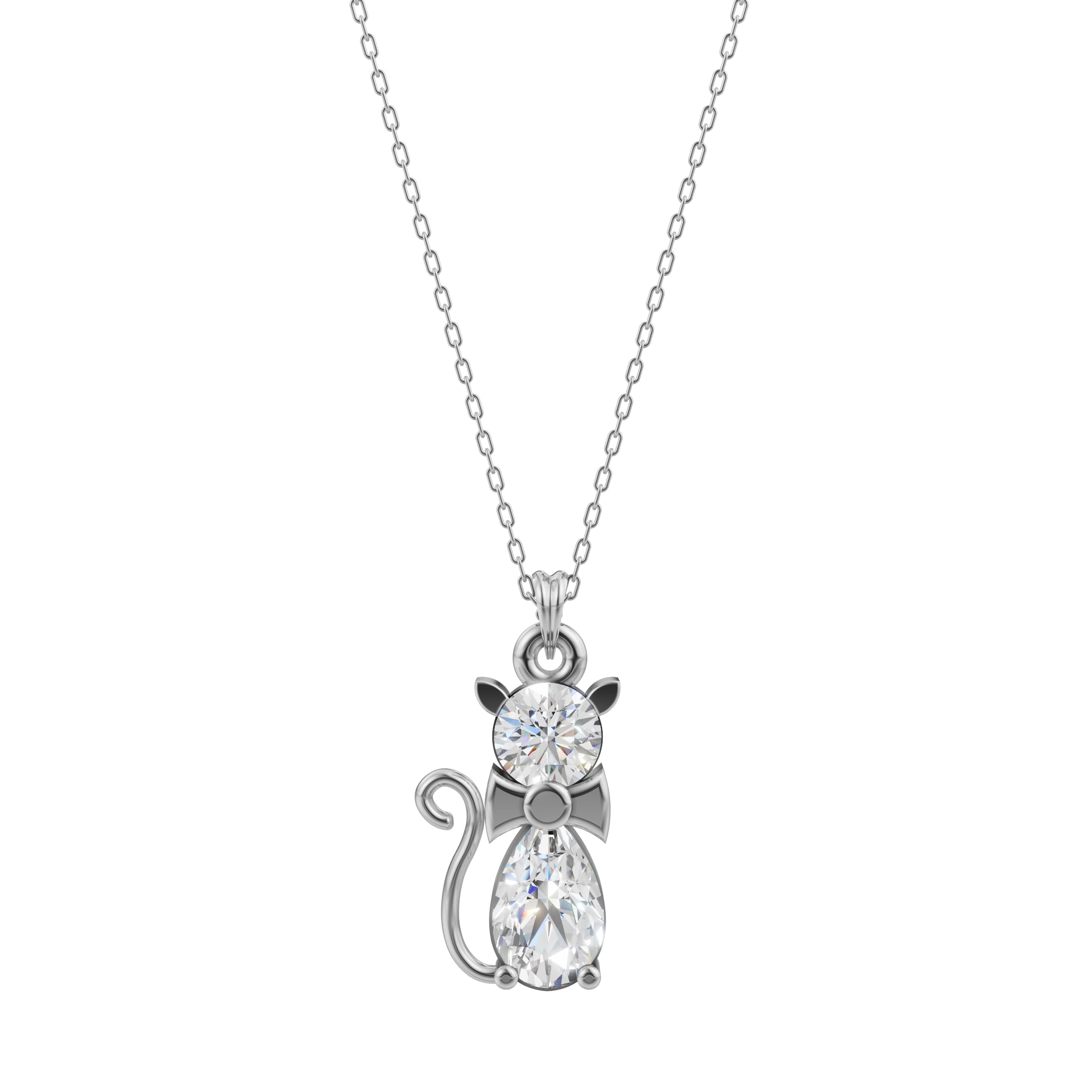 Silver Cat Symbol Pendant