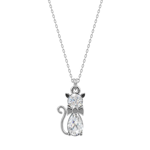 Silver Cat Symbol Pendant