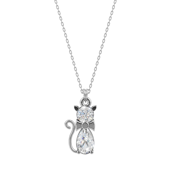 Silver Cat Symbol Pendant