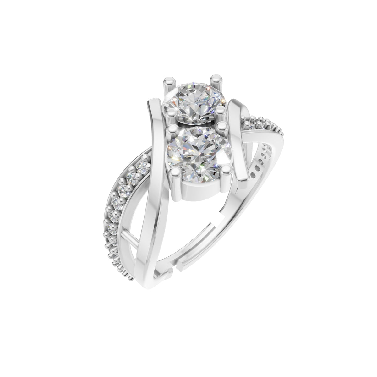 Silver Cushion Halo Solitaire Ring
