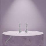 Silver Radiant Curve Drop Earrings