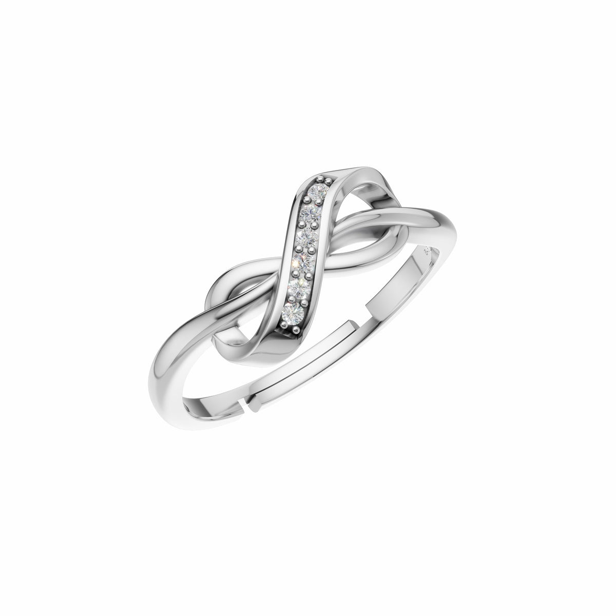 Silver Infinity Solitaire Ring