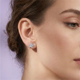 Silver Dancing Blossom Stud Earrings