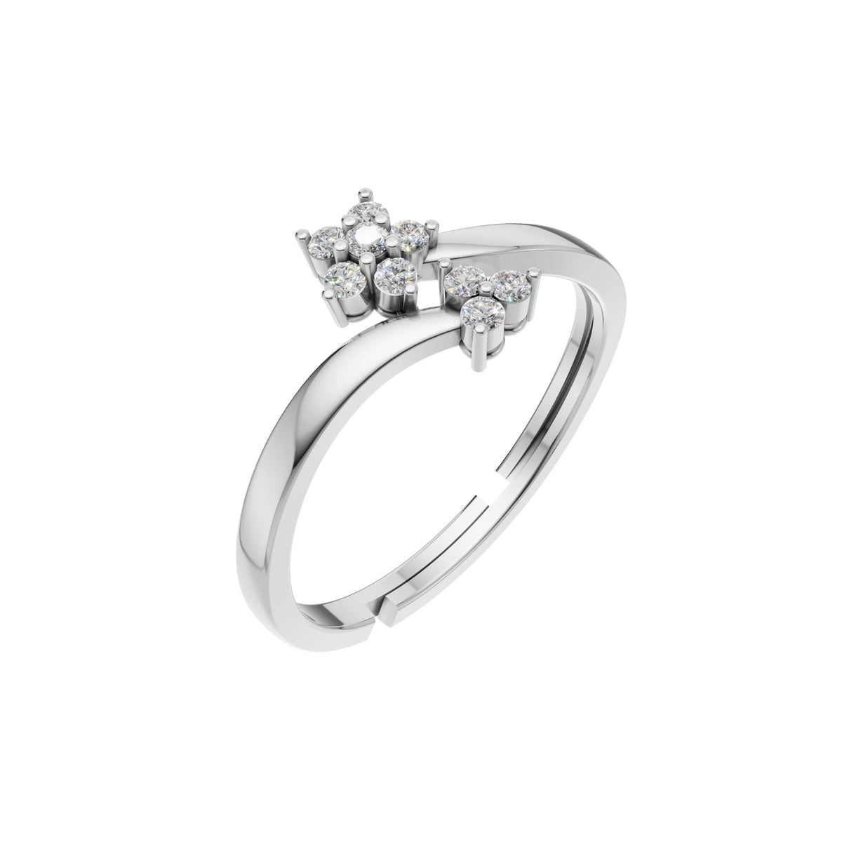 Silver Floral Wrap Ring