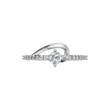 Silver Swirl Solitaire Ring