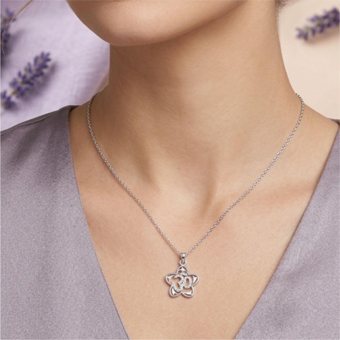 Silver Om Blessing Pendant