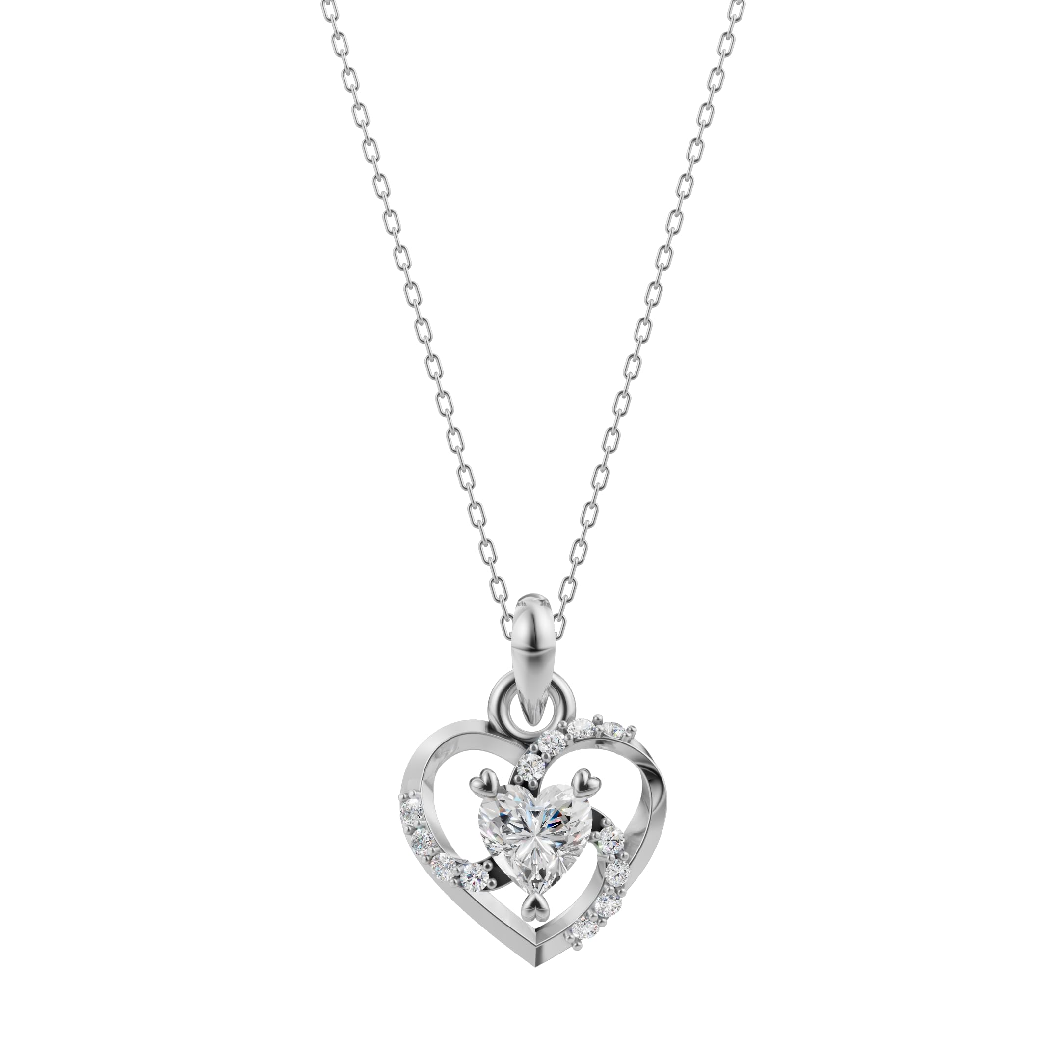 Silver Twist Heart Pendant