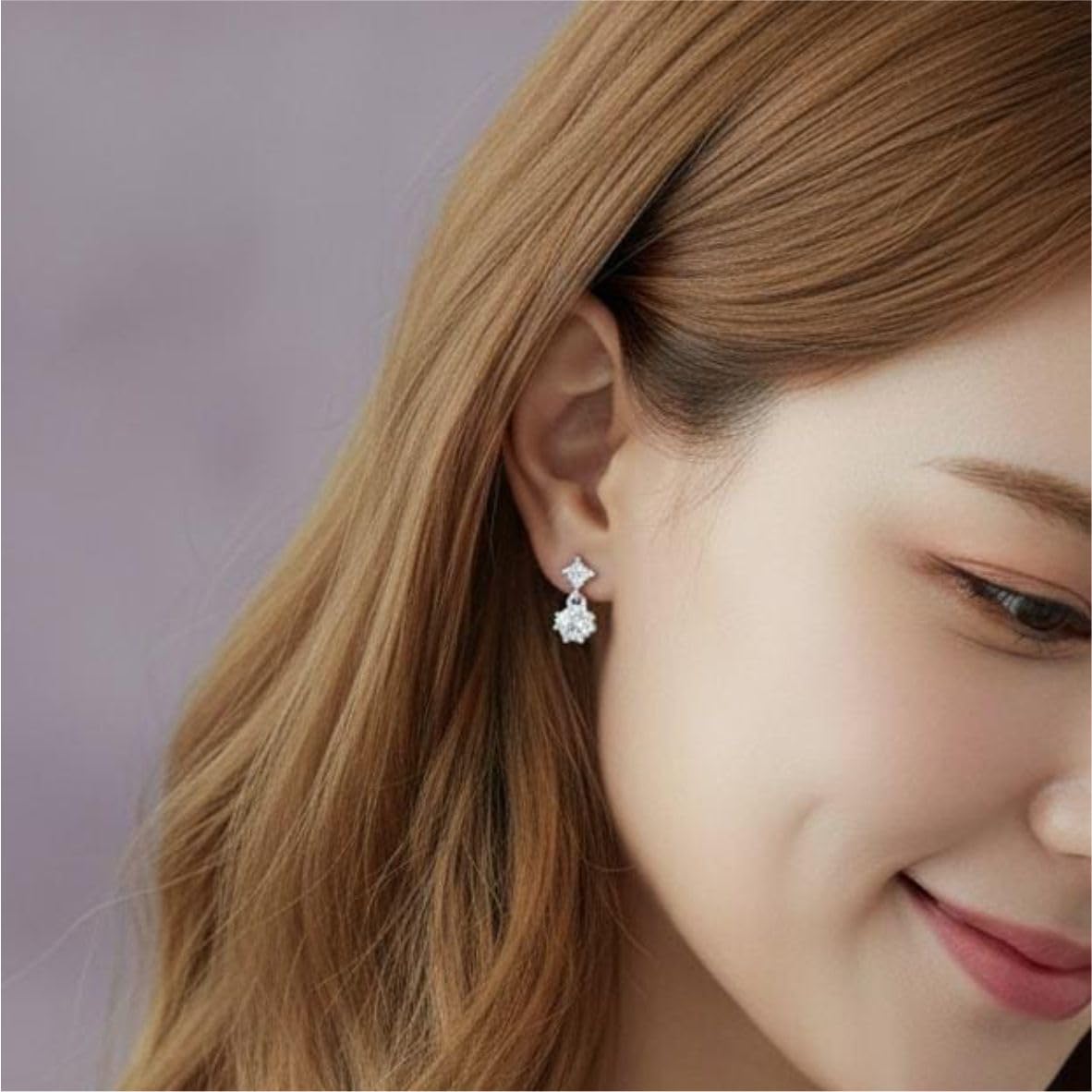 Silver Twin Radiant Drop Earrings