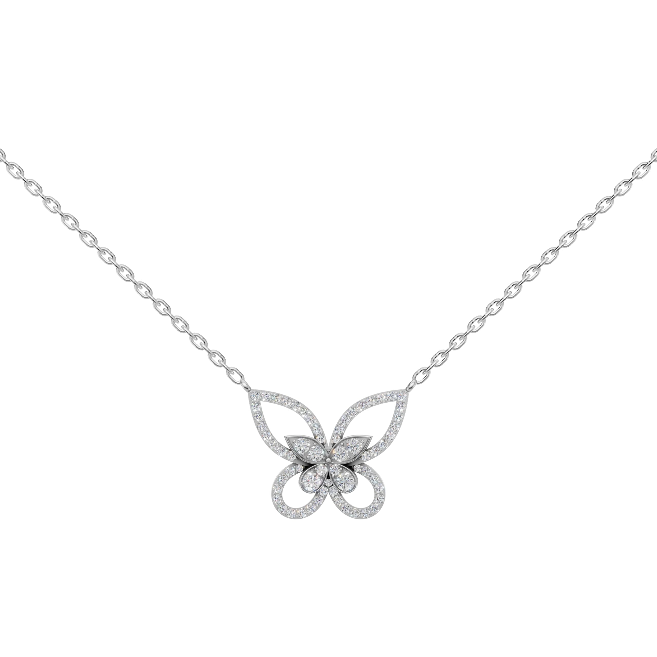 Silver Butterfly on a Chain Pendant