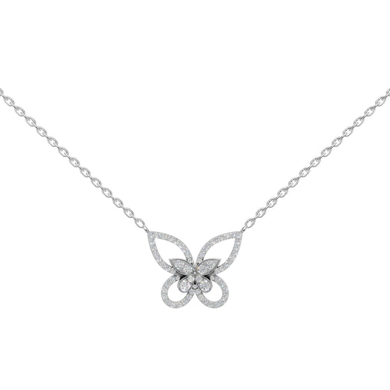 Silver Butterfly on a Chain Pendant