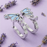 Silara Blue Petal Butterfly Earrings