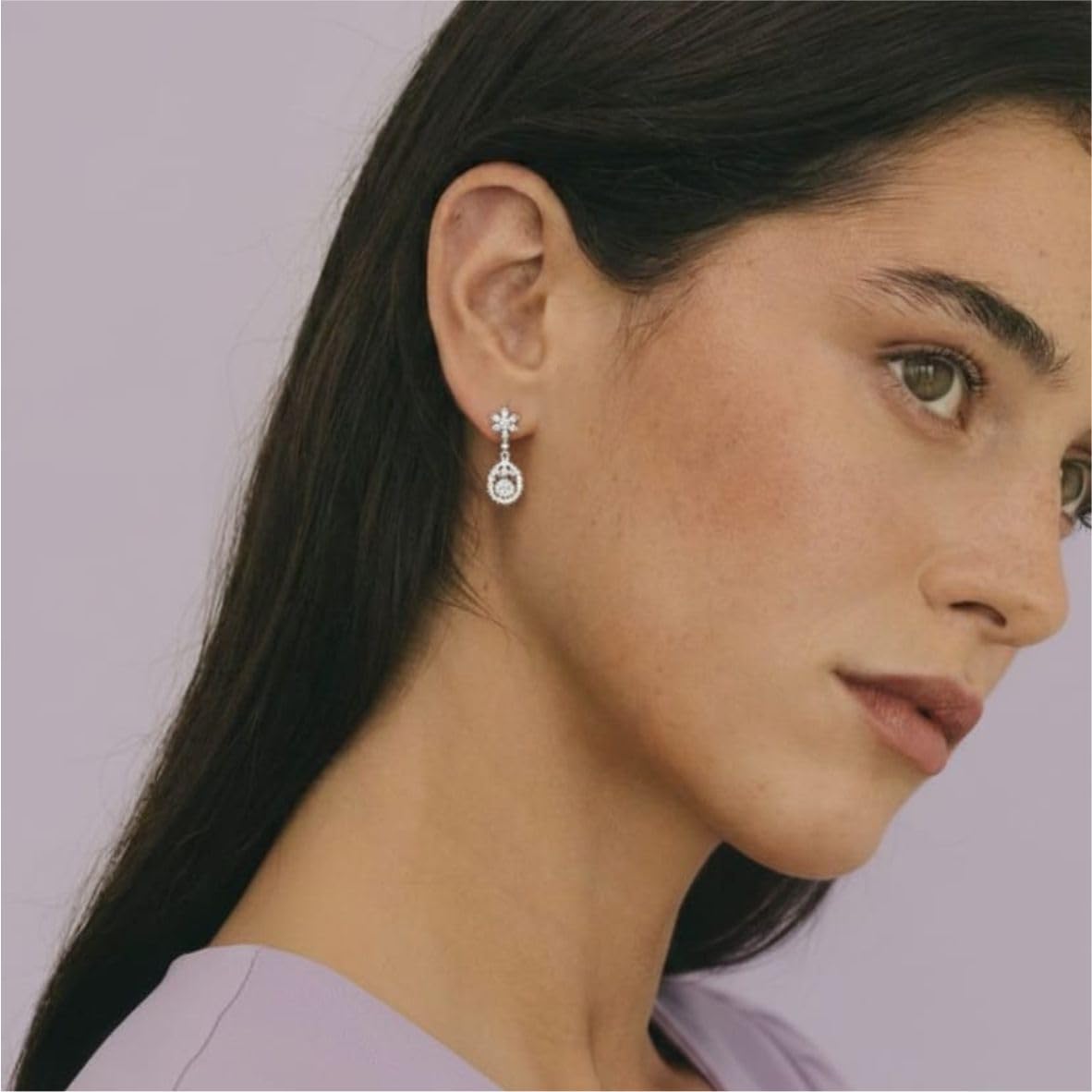 Silver Dazzling Cascade Drop Earrings