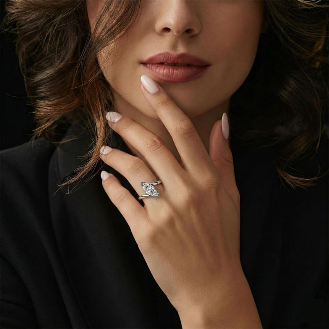 Silver Marquise Wrap Ring