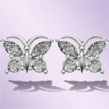 Silver Butterfly Aura Stud Earrings