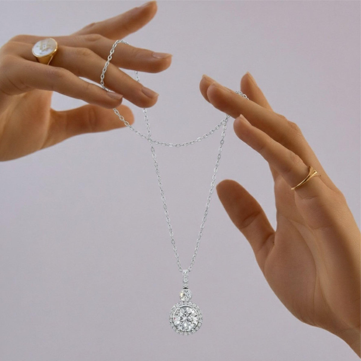 Silver White Stone Pendant