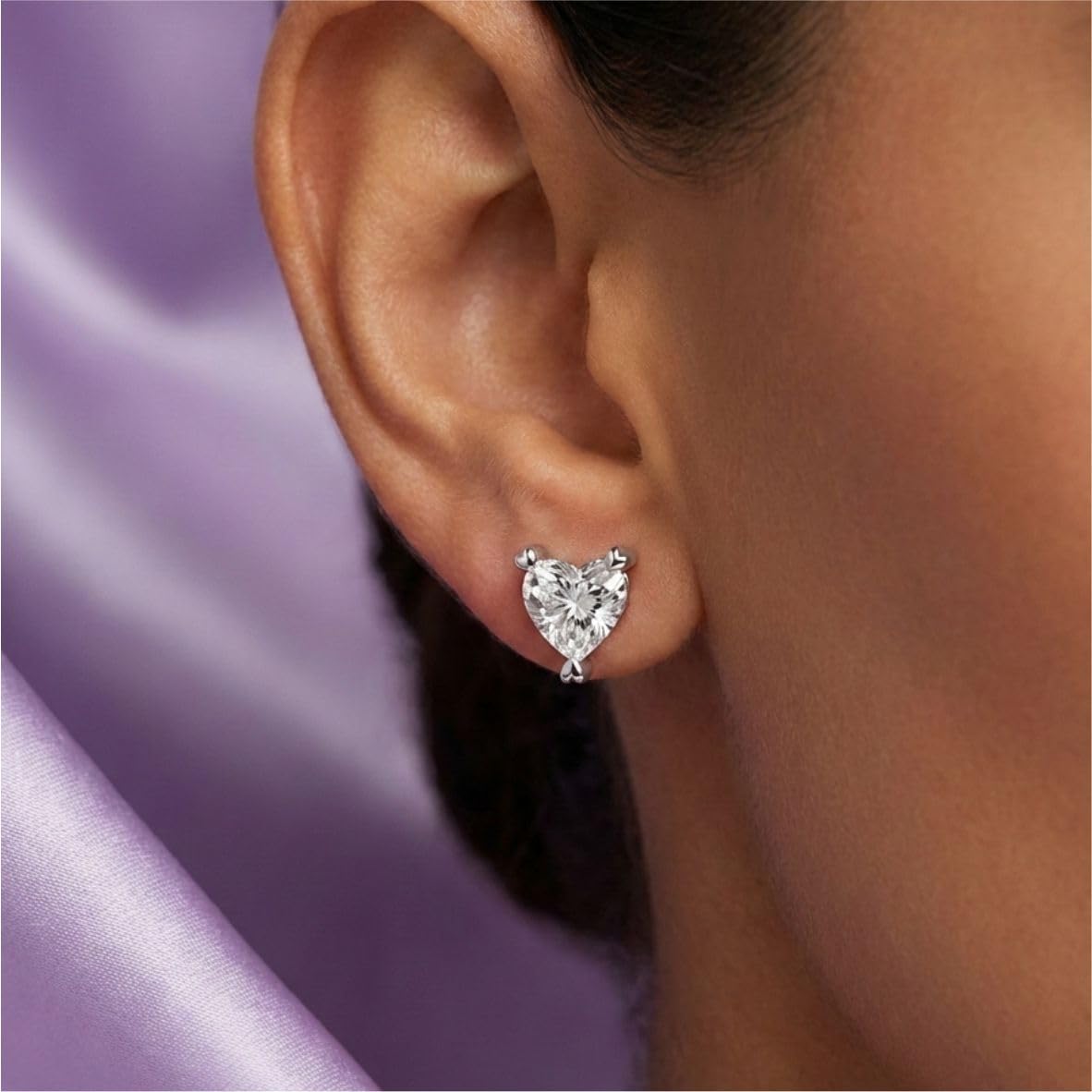 Silver Eternal Heart Crystal Earrings