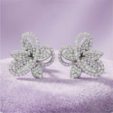Silver Dancing Blossom Stud Earrings
