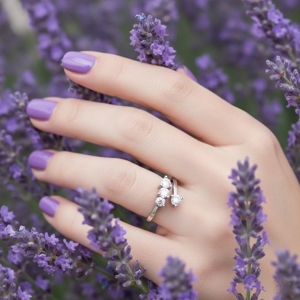 Silver Three Stone Wrap Ring