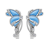 Silara Blue Petal Butterfly Earrings