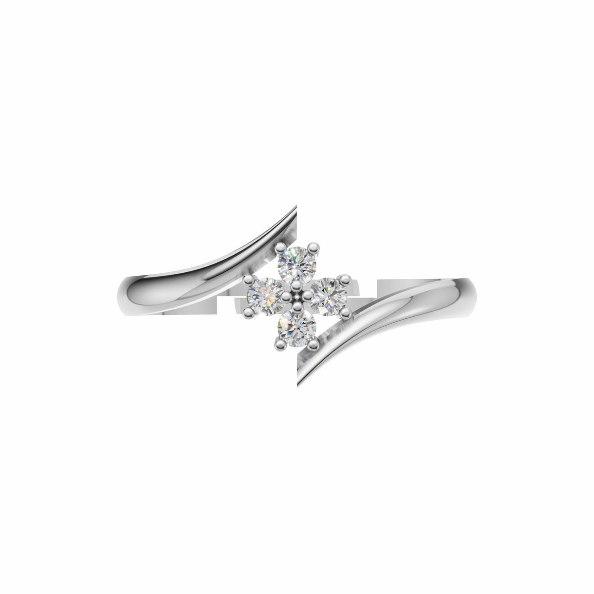 Silver Floral Open Ring