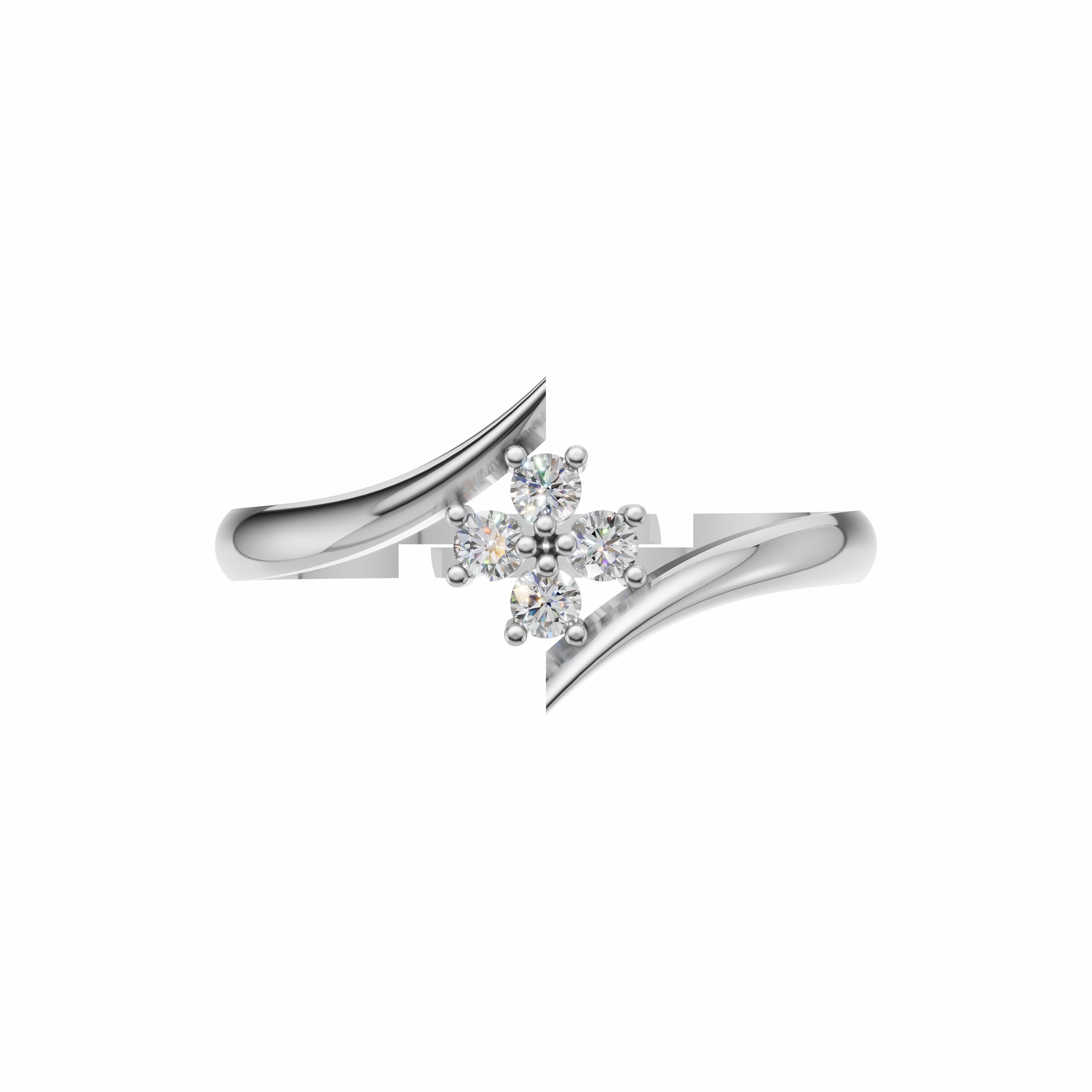 Silver Floral Open Ring
