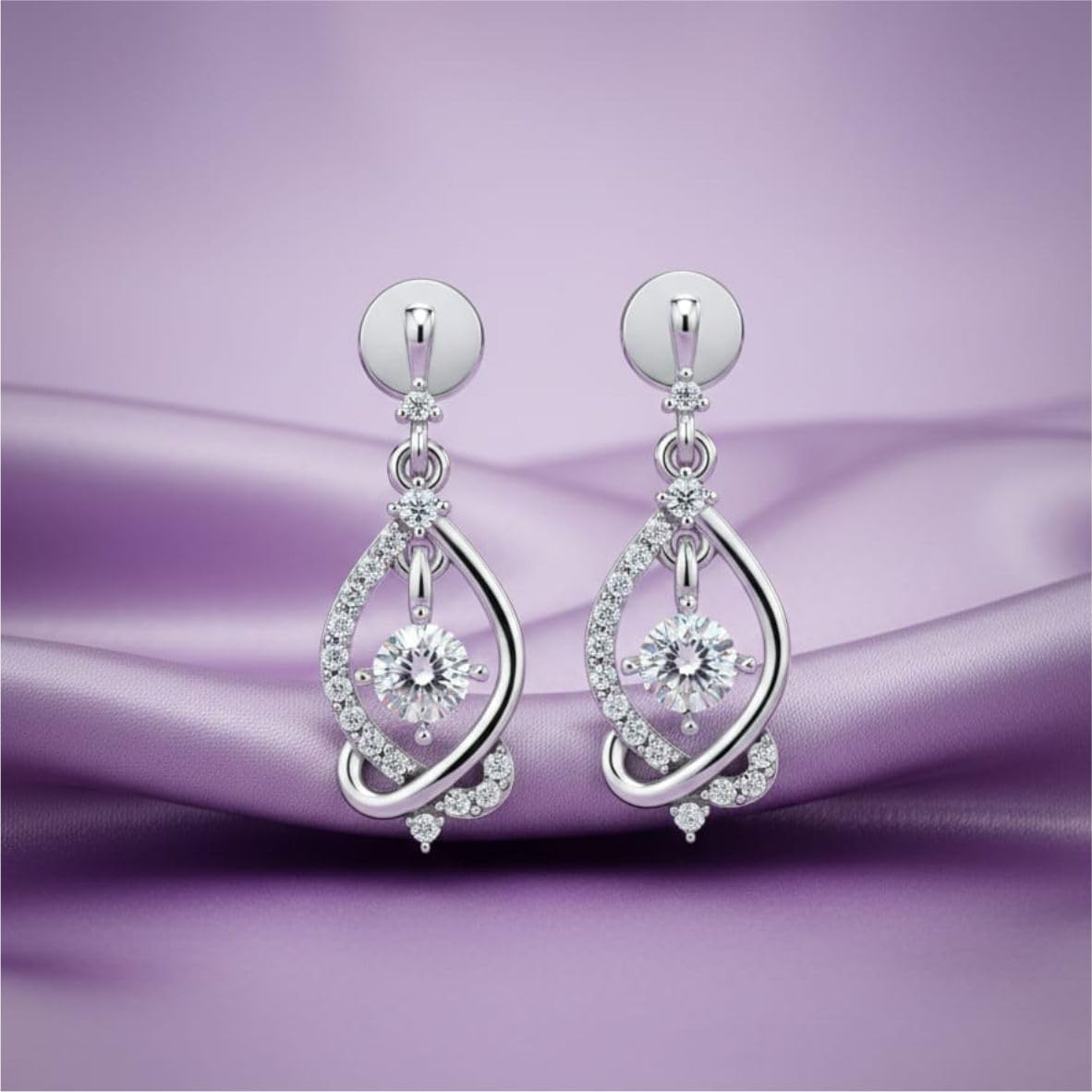 Silver Enchanted Swirl Drop Earrings