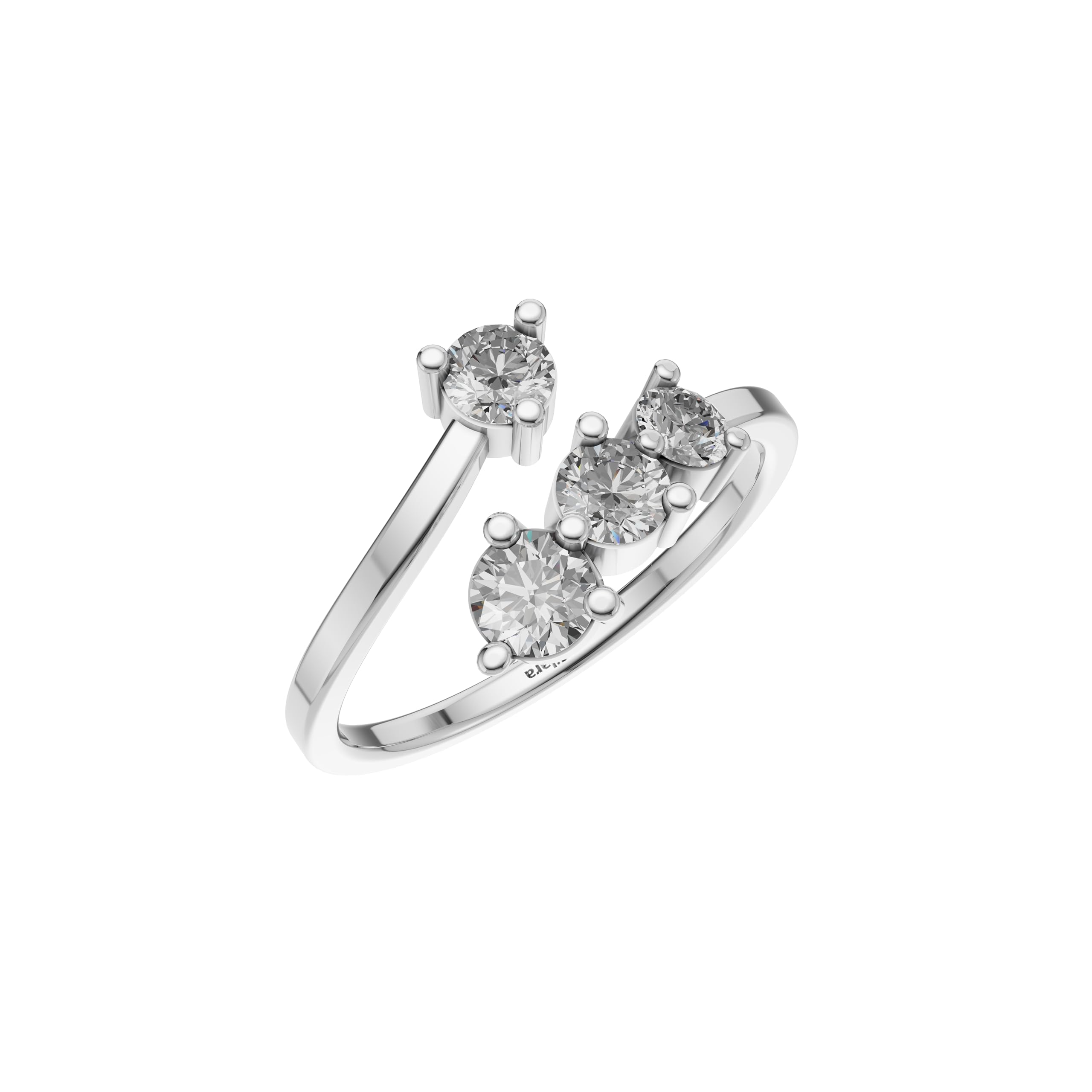 Silver Three Stone Wrap Ring