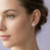 Silver Floral Radiance Stud Earrings