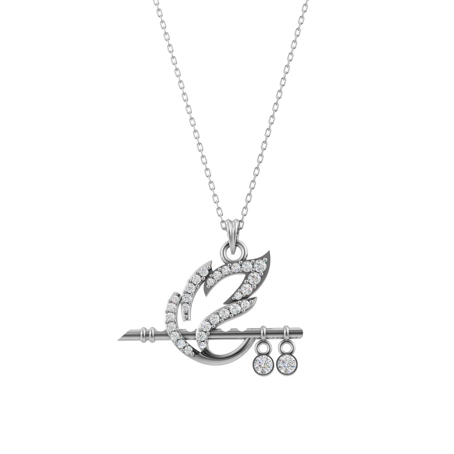 Silver Krishna Flute Grace Pendant