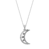 Silver Midnight Star Moon Pendant