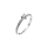 Silver Heart-Cut Solitaire Ring