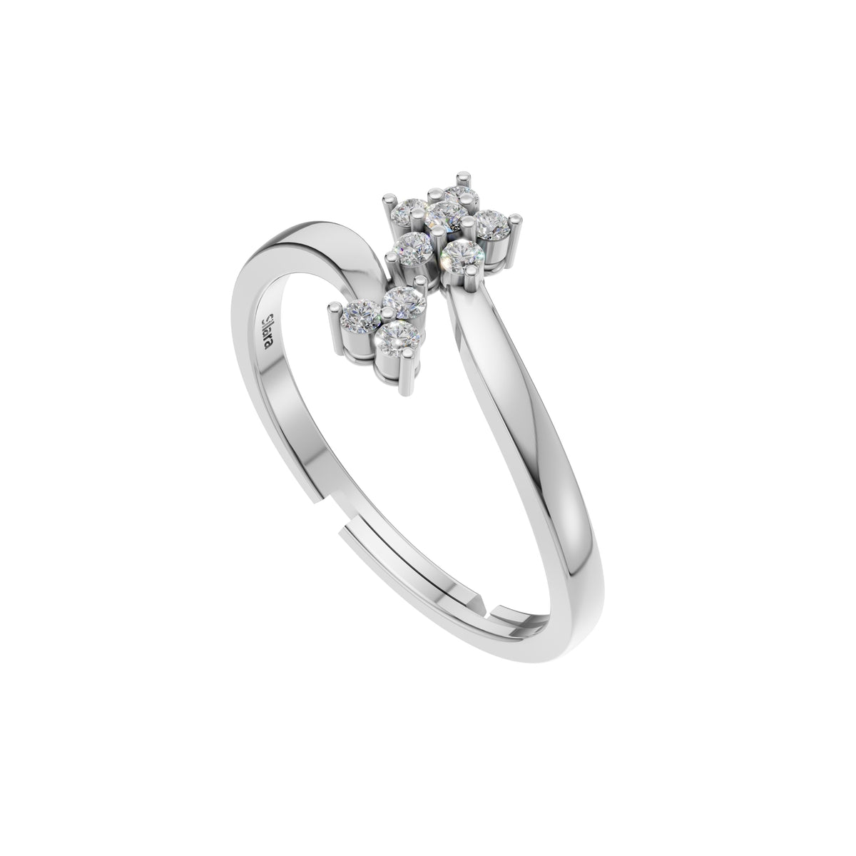 Silver Floral Wrap Ring
