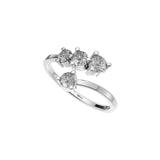 Silver Three Stone Wrap Ring
