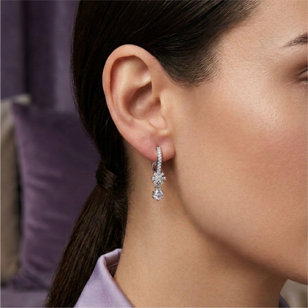 Silver Linear Drop Earrings
