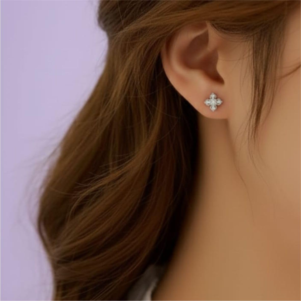 Silver Regal Petal Cluster Earrings