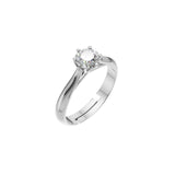 Silver Round Solitaire Ring