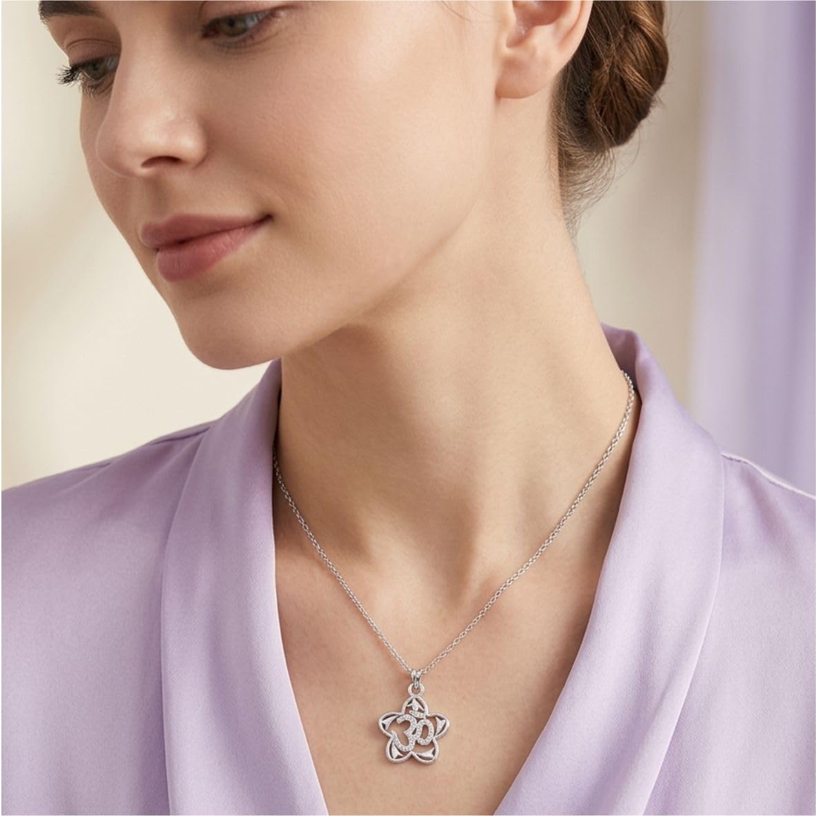 Silver Om Blessing Pendant