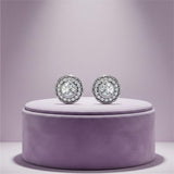 Silver Celestial Halo Stud Earrings