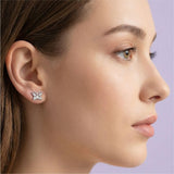 Silver Butterfly Aura Stud Earrings