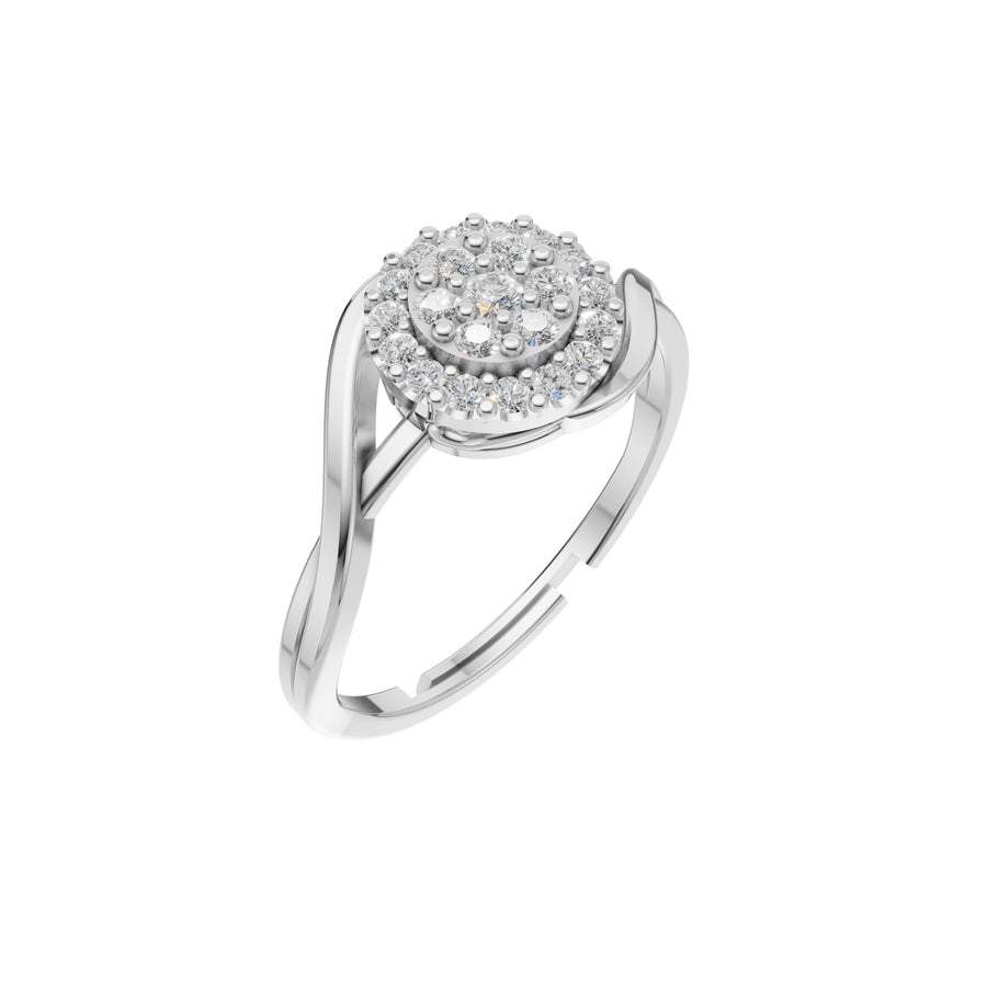 Silver Crown-Inspired Solitaire Ring