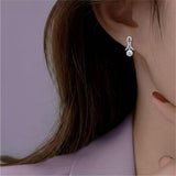 Silver Grace Arc Drop Earrings
