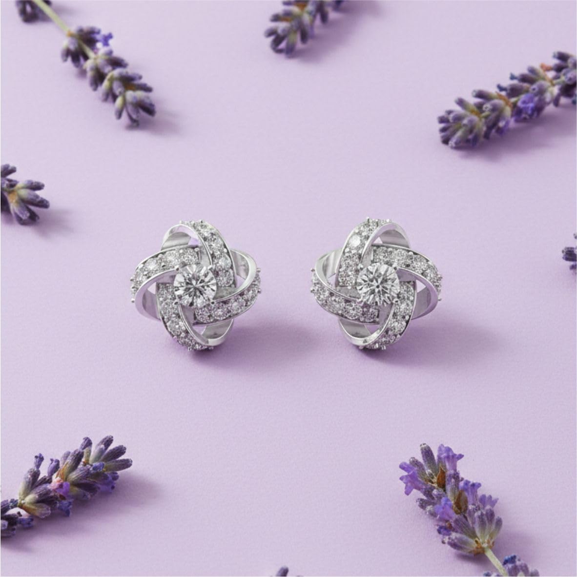 Silver Textured Rosebud Stud Earrings