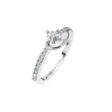 Silver Swirl Solitaire Ring