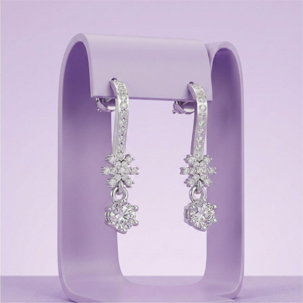 Silver Linear Drop Earrings