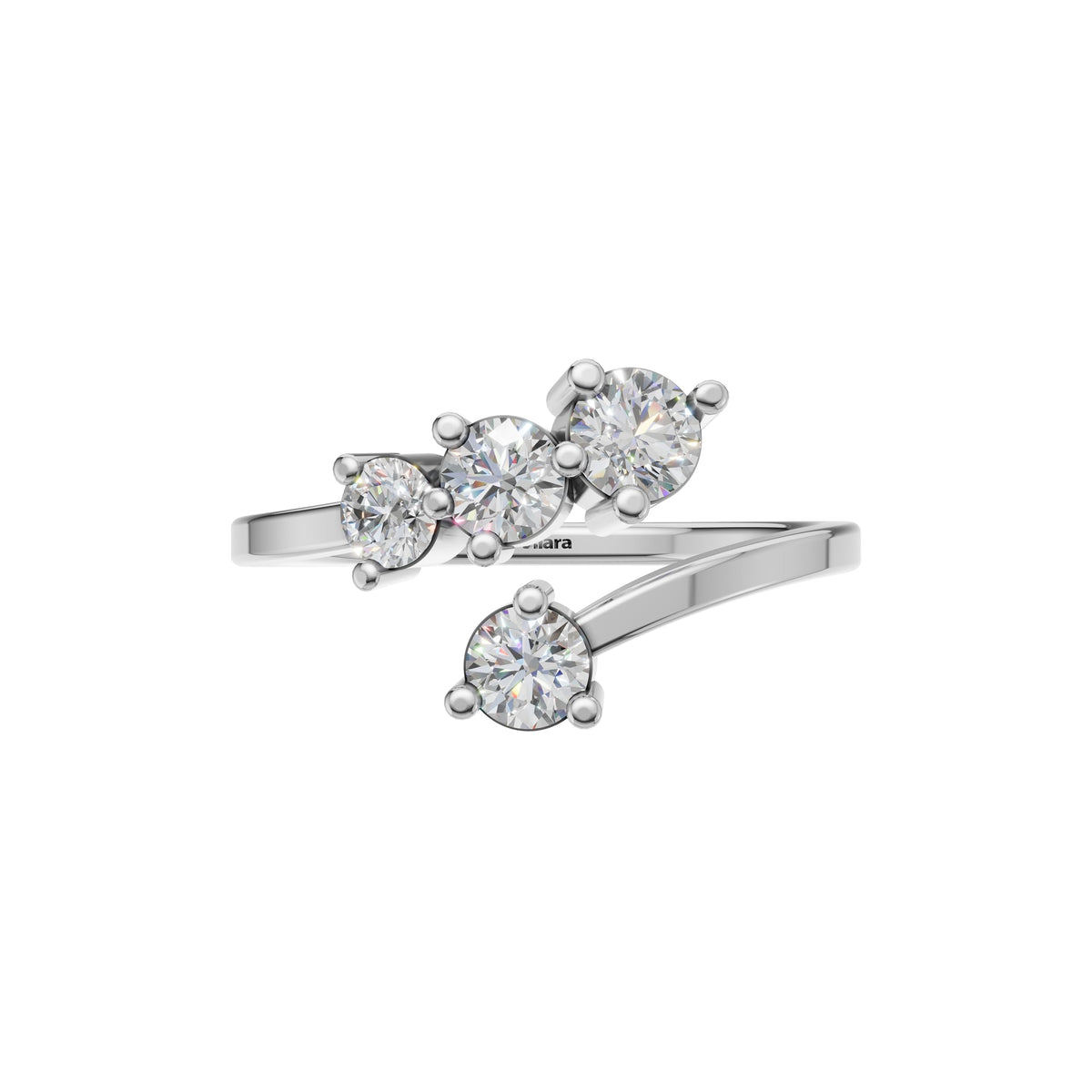 Silver Three Stone Wrap Ring